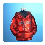 MLB Red Sox 4 1/2-Inch Hoodie Sweatshirt Glass Ornament